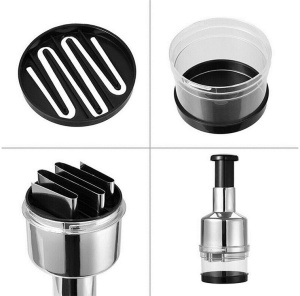 Tocator manual pentru ceapa si usturoi, prin centrifugare, metal-plastic, 200ml, negru-transparent - Img 6