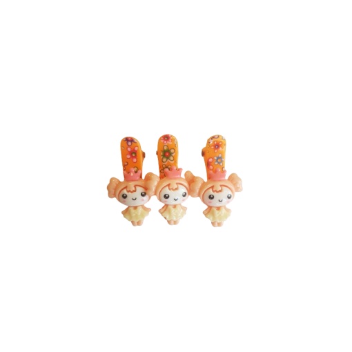 Clama pentru par cu printesa crem deschis, tip clips - set de 3 buc