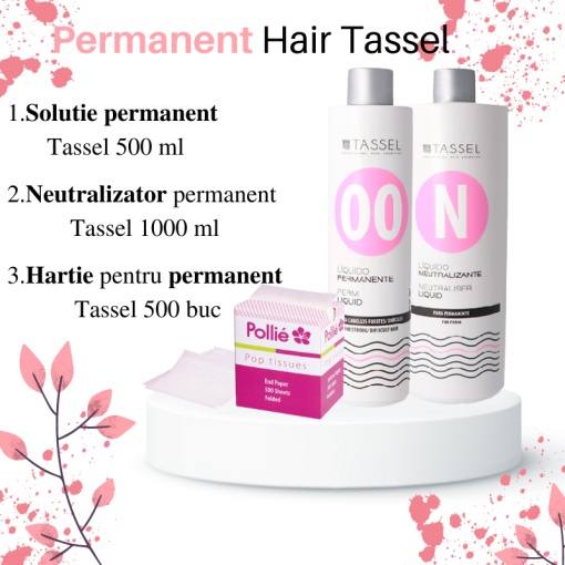 Pachet pentru permanent PAR DIFICIL SI GREU ONDULABIL, include solutia de permanent, neutralizatorul si hartie permanent