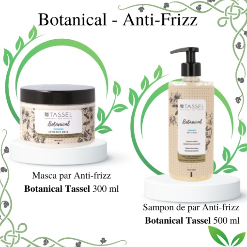 Pachet sampon si masca pentru par rebel Botanical Tassel ANTIFRIZZ 1 buc