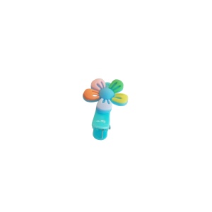 Clama pentru par ALBASTRA, cu floricica, tip clips - 1 buc - Img 2