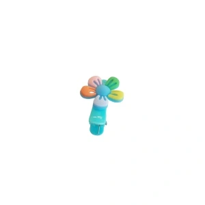Clama pentru par ALBASTRA, cu floricica, tip clips - 1 buc - Img 2