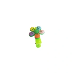 Clama pentru par VERDE, cu floricica, tip clips - 1 buc - Img 2