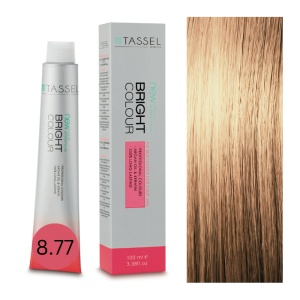 Vopsea de par cu keratina, ulei de argan si amoniac Bright Color nr 8.77, Blond Deschis Ciocolatiu - 100 ml