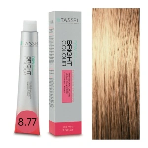 Vopsea de par cu keratina, ulei de argan si amoniac Bright Color nr 8.77, Blond Deschis Ciocolatiu - 100 ml