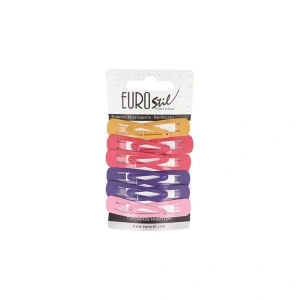 Clame pentru par, din metal Eurostil, diverse culori - set 12 buc
