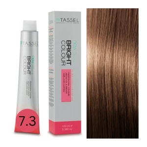 Vopsea de par cu keratina, ulei de argan si amoniac Bright Color nr 7.3, Blond Auriu Mediu - 100 ml