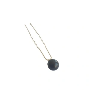Ac pentru coc argintiu, cu decoratiune PERLA NEAGRA - 1 buc