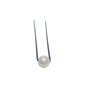 Ac pentru coc, din metal, cu perla alba - set de 10 buc - Img 3
