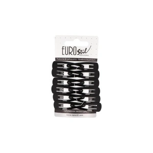 Clame pentru par, din metal Eurostil, NEGRE - set 12 buc