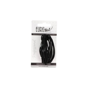 Elastice pentru par Eurostil, subtire si negre - set de 15 buc