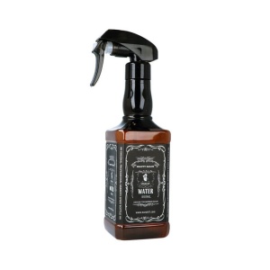 Pulverizator de apa, din plastic maro, forma sticla de Jack - 500 ml