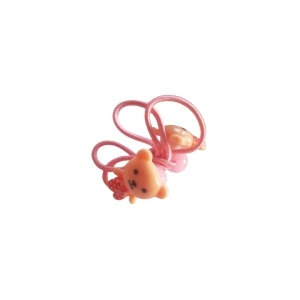 Set clama de par cu steluta si printesa, plus doua elastice roz cu ursuleti, pentru prins parul - 1 set - Img 3