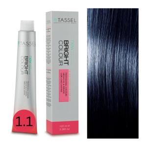 Vopsea de par cu keratina, ulei de argan si amoniac Bright Color nr 1.1, Negru Albastrui - 100 ml