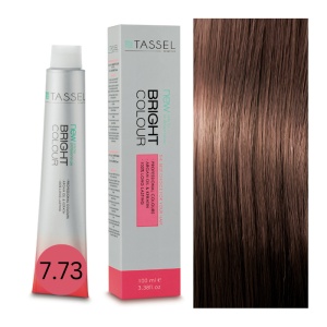 Vopsea de par cu keratina, ulei de argan si amoniac Bright Color nr 7.73, Blond Alun Mediu - 100 ml