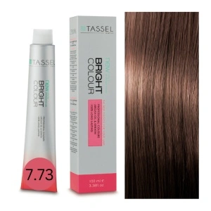 Vopsea de par cu keratina, ulei de argan si amoniac Bright Color nr 7.73, Blond Alun Mediu - 100 ml