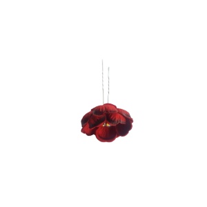 Ac pentru par, din metal, floare rosie deschis cu pietricele (strasuri), accesoriu pentru coc - 1 buc - Img 4