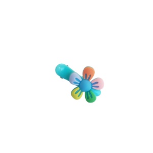 Clama pentru par ALBASTRA, cu floricica, tip clips - 1 buc - Img 1