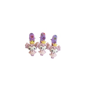 Clama pentru par cu printesa mov deschis, tip clips - set de 3 buc