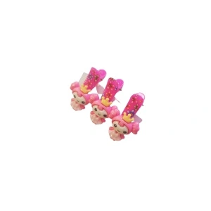 Clama pentru par, cu printesa roz inchis, tip clips - set de 3 buc - Img 2