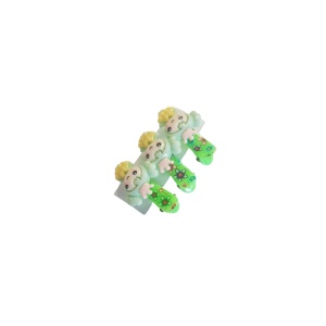Clama pentru par cu printesa verde deschis, tip clips - set de 3 buc - Img 3