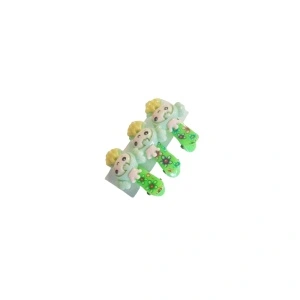 Clama pentru par cu printesa verde deschis, tip clips - set de 3 buc - Img 3
