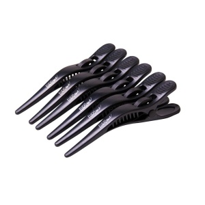 Clipsuri de par, negre din plastic 10 cm - set de 6 buc
