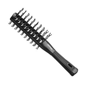 Perie pentru par, dublu ventilata cu peri din nailon, NEAGRA 4 x 21 cm - 1 buc