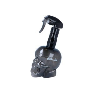 Pulverizator de apa din plastic Barber Line, negru, forma de craniu - 500 ml
