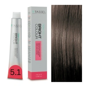 Vopsea de par cu keratina, ulei de argan si amoniac Bright Color nr 5.1, Castaniu Cenusiu Deschis - 100 ml