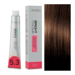 Vopsea de par cu keratina, ulei de argan si amoniac Bright Color nr 5.3, Maro Deschis Auriu- 100 ml