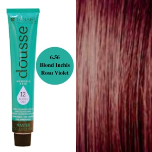 Vopsea fara amoniac cu 12 uleiuri hranitoare pentru par Dousse Tassel nr 6.56, Blond Inchis Rosu Violet - 100 ml