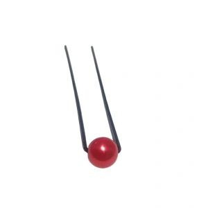 Ac pentru coc, din metal, cu perla rosie - set de 10 buc - Img 3