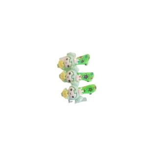 Clama pentru par cu printesa verde deschis, tip clips - set de 3 buc - Img 2