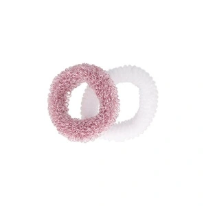 Elastice pentru par Eurostil mici, albe si roz - set de 9 buc - Img 2