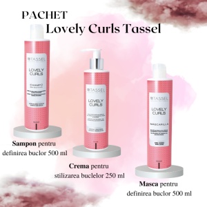 Pachet sampon, masca de par si crema pentru definirea buclelor Lovely Curls Tassel