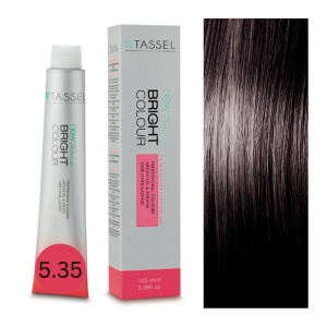 Vopsea de par cu keratina, ulei de argan si amoniac Bright Color nr 5.35, Castaniu Mahon Auriu Deschis - 100 ml
