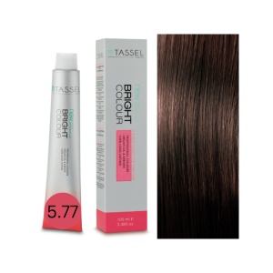 Vopsea de par cu keratina, ulei de argan si amoniac Bright Color nr 5.77, Maro Ciocolatiu - 100 ml