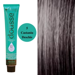 Vopsea fara amoniac cu 12 uleiuri hranitoare pentru par Dousse Tassel nr 5, Castaniu Deschis - 100 ml