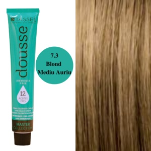 Vopsea fara amoniac cu 12 uleiuri hranitoare pentru par Dousse Tassel nr 7.3, Blond Mediu Auriu - 100 ml