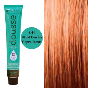 Vopsea fara amoniac cu 12 uleiuri hranitoare pentru par Dousse Tassel nr 8.44, Blond Deschis Cupru Intens - 100 ml