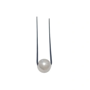 Ac pentru coc, din metal, cu perla alba - set de 10 buc