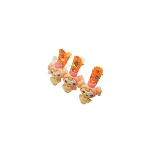 Clama pentru par cu printesa crem deschis, tip clips - set de 3 buc - Img 2
