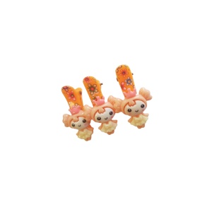 Clama pentru par cu printesa crem deschis, tip clips - set de 3 buc - Img 3