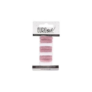 Elastice pentru par Eurostil mici, albe si roz - set de 9 buc