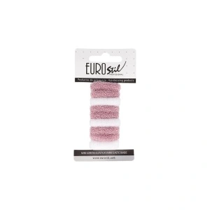 Elastice pentru par Eurostil mici, albe si roz - set de 9 buc