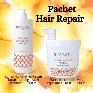 Pachet sampon si masca pentru repararea si insanatosirea parului deteriorat si uscat Hair Repair Tassel