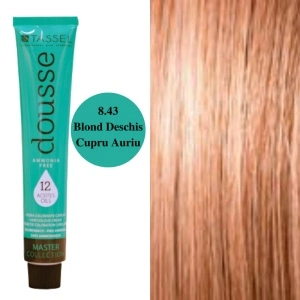 Vopsea fara amoniac cu 12 uleiuri hranitoare pentru par Dousse Tassel nr 8.43, Blond Deschis Cupru Auriu - 100 ml