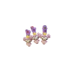 Clama pentru par cu printesa mov deschis, tip clips - set de 3 buc - Img 3
