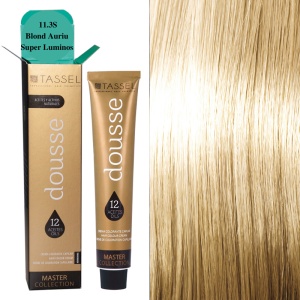 Vopsea de par cu 12 uleiuri hranitoare si putin amoniac Dousse Tassel nr 11.3S, Blond Auriu Super Luminos - 100 ml